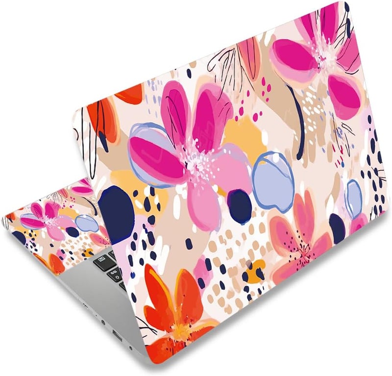 ARTSO Laptop Skin Sticker Decal, 17 17.3inch Laptop Netbook PC Notebook Universal Vinyl Reusable Skin Sticker Cover Personalized Art Case Protector, Flower Abstract - Image 1